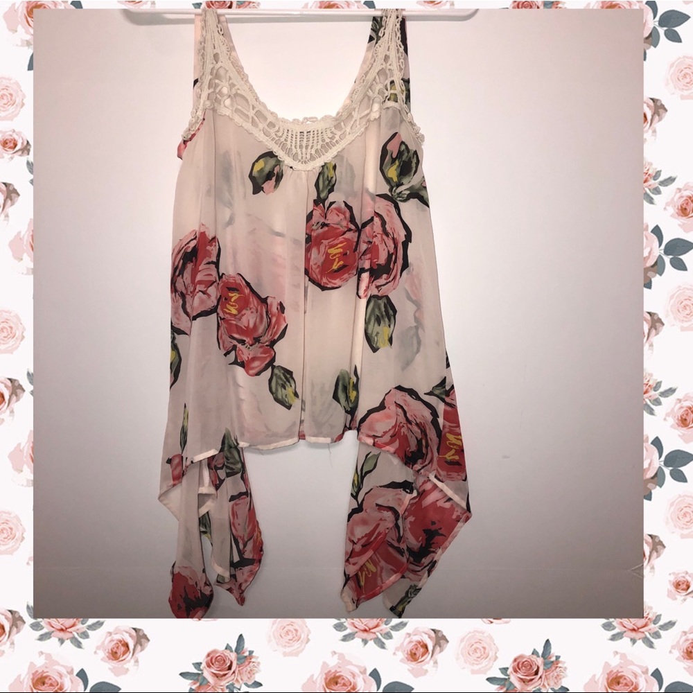 Papaya Floral lace top